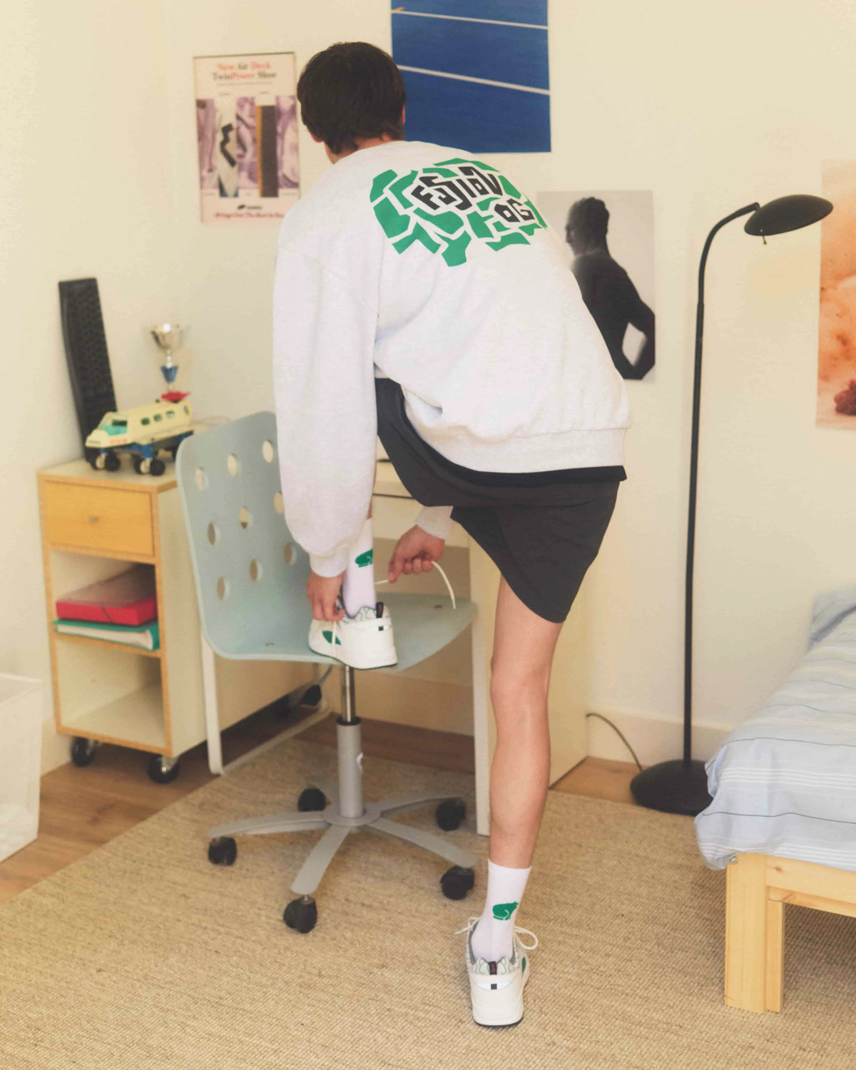 HEATHER GREY / ULTRAMARINE GREEN